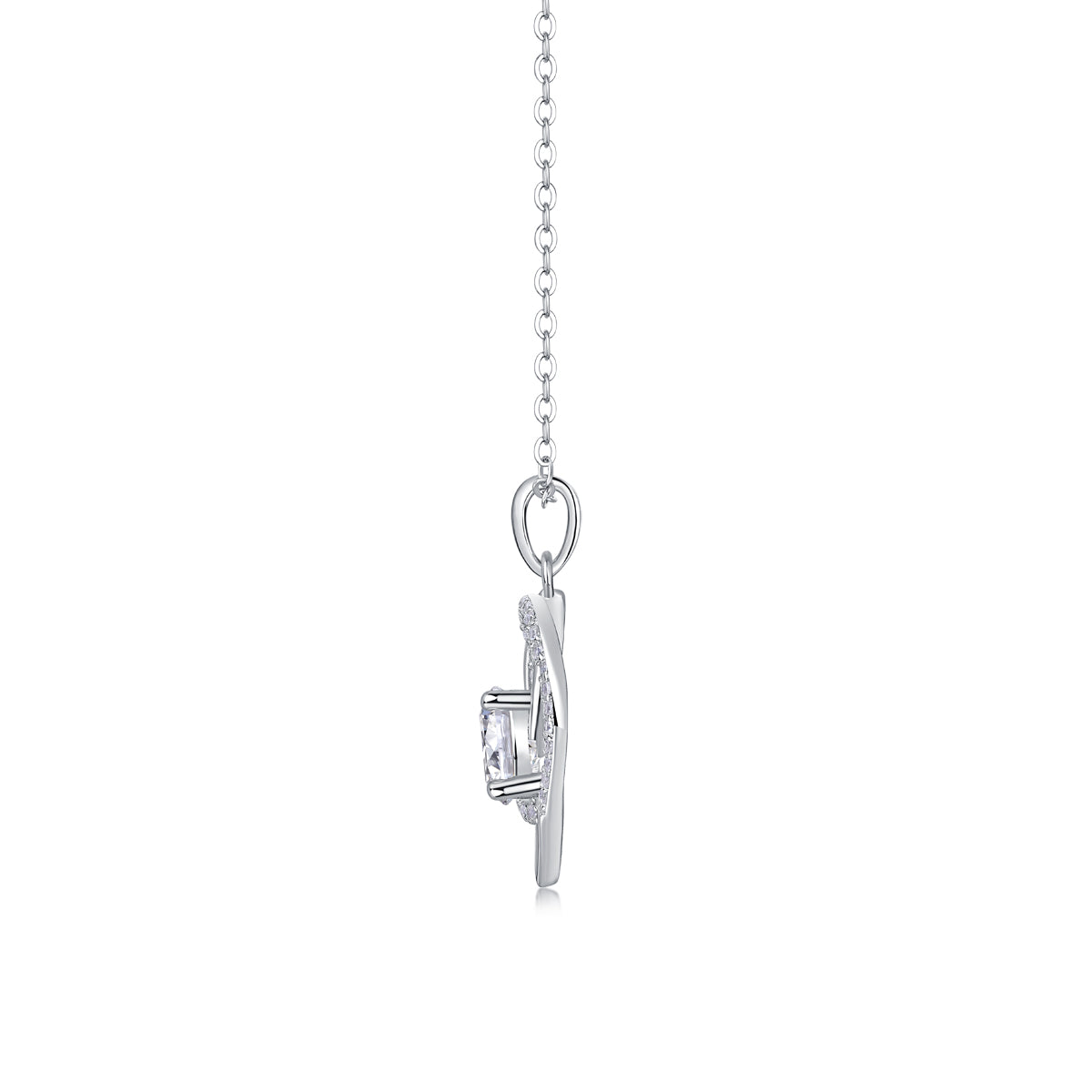 1Heart To Heart Interlocking Luxury Fashion Diamond Pendant Necklace Set With Mosan Diamond Silver Ornaments Prohibit TikTok sales