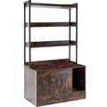 Cat Litter Box Enclosure Wooden Litter Box Furniture Hidden With 3 Shelves