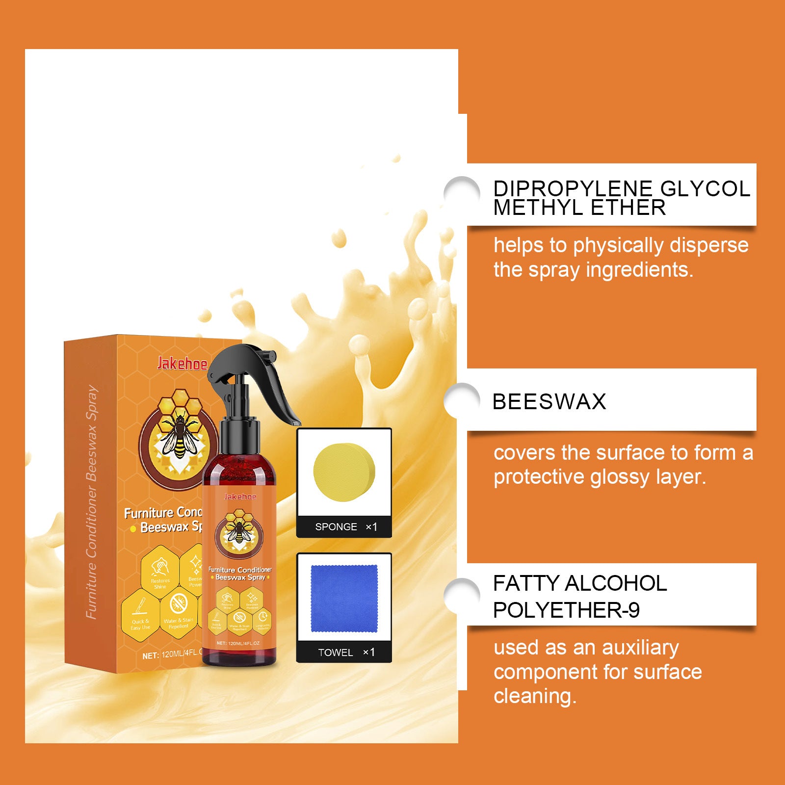 Jakehoe Furniture Beeswax Care Spray Wood Furniture Floor Renovation