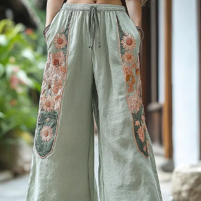 Pants Women's Linen Wild Wide Legs